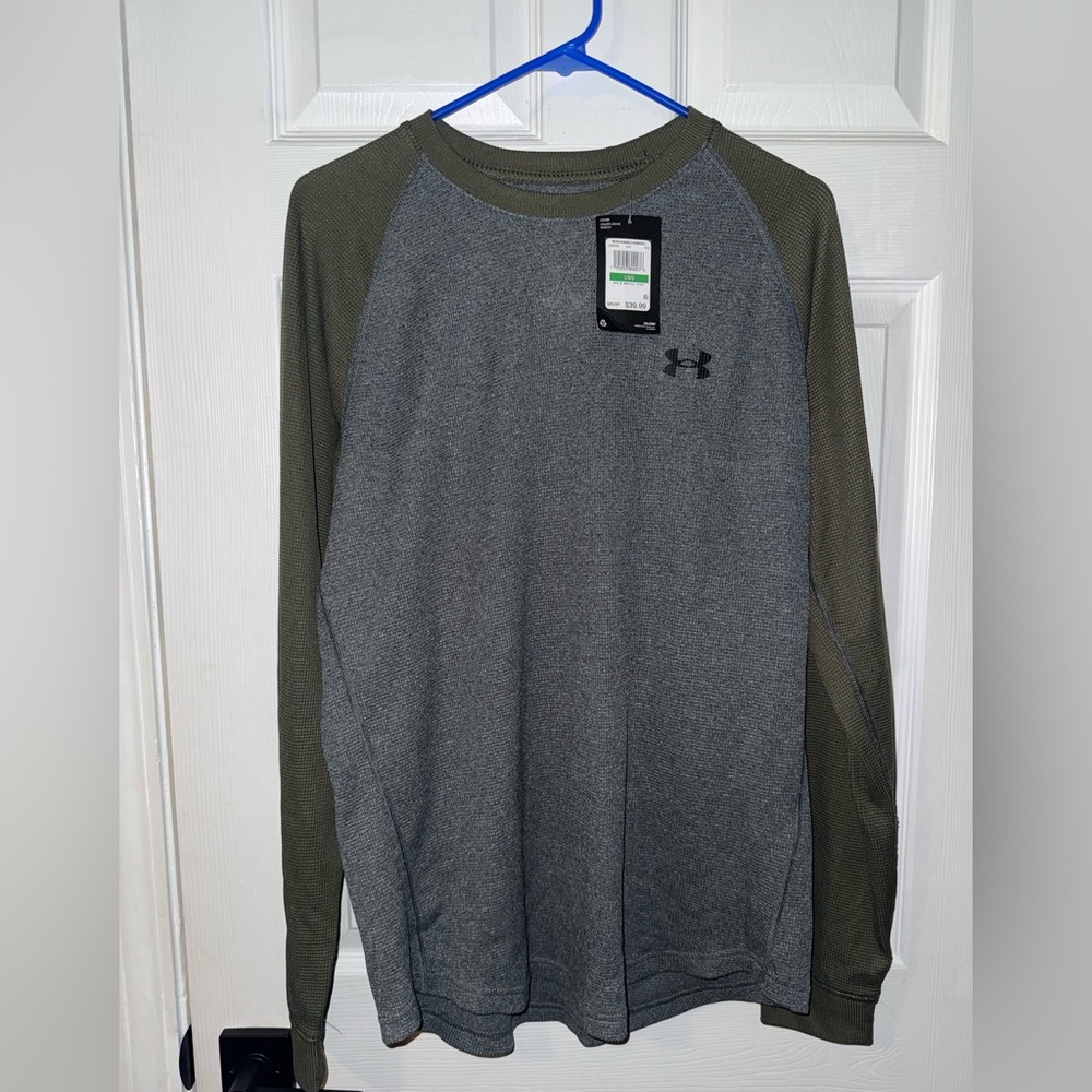Under Armour Men's Olive and Charcoal Long Sleeve Tee new with tags. Large